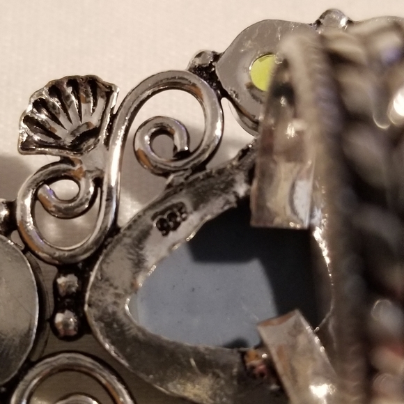 Sold On WHATNOT*Vintage Blue Goddess, Peridot Silver Ring - Picture 5 of 6